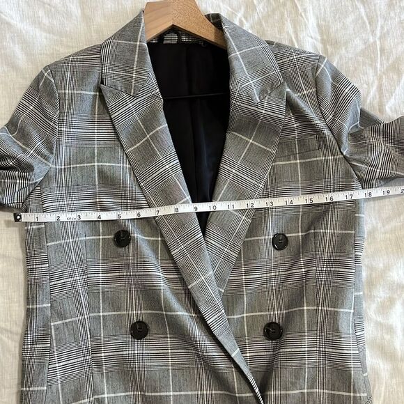 All Saints Women's Blazer Plaid Oversized Double Breasted Size 2 - Picture 9 of 12